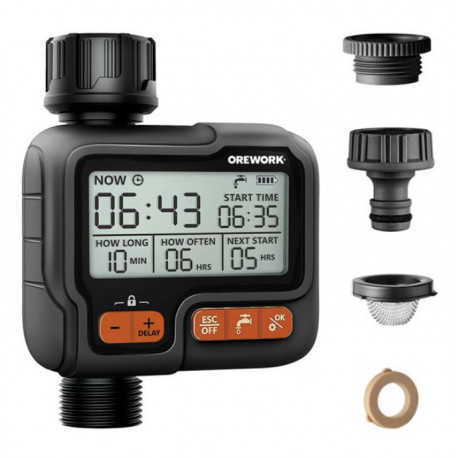 Programmateur nez de robinet digital full control OREWORK 1 voie à piles.