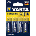 Piles rondes 1.5V AA LR6 LONGLIFE POWER (x4) - VARTA