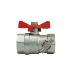 Vanne papillon à purge laiton chromé 1/2" FF – EZFITT