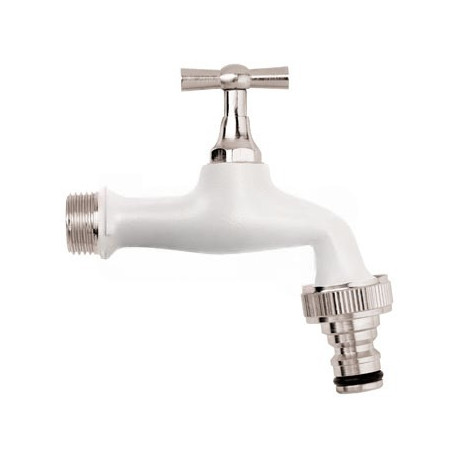 Robinet de puisage blanc 1/2" M - 3/4" M