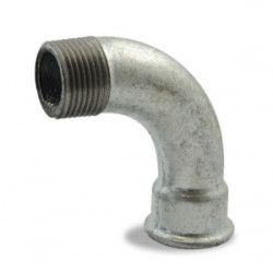 Coude à grand rayon 90° Ø1"1/2 galvanisé - Femelle-Mâle