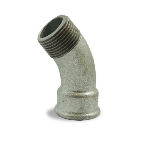 Coude à grand rayon 45° Ø1/4" galvanisée - Femelle-Mâle - Raccord galvanisé