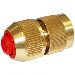 Coupleur automatique laiton Stop pour tuyau 15 mm - Raccord d'arrosage extérieur - RS-Pompes.