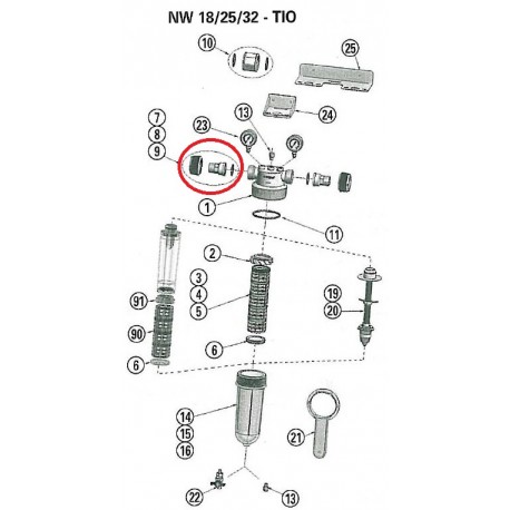 Raccord + O.Ring pour NW25 ¾ - NW32 - CINTROPUR 