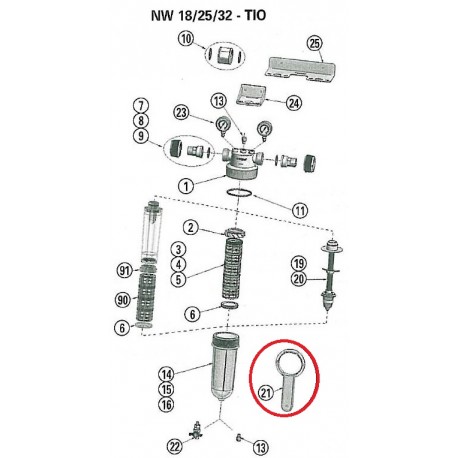 Clef pour NW18/25/32 et TIO - CINTROPUR 