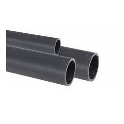 Tube PVC pression gris, 50mm diamètre, longueur 1.50m