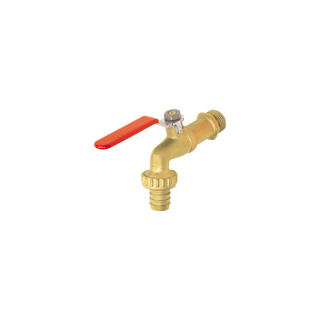 Robinet de puisage mâle-mâle 1/2" - 3/4" avec nez cannelé Ø15