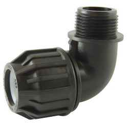 Coude compression fileté plastique 50x2" - raccord de tube PE