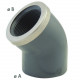 Coude PVC à 45° mixte femelle 1"1/4 femelle Ø40 à coller renforcé inox Codital