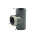 Té PVC mixte taraudé femelle 1/2" et femelle Ø20 à coller renforcé inox