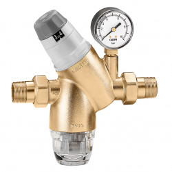 Réducteur de pression 1" R535F avec bol transparent et manomètre – Caleffi