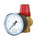 Soupape de sûreté NF avec manomètre 1/2'' FF - 3 bar 100 Kw