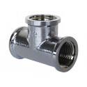 Té femelle en laiton réduit chromé à visser 3/8"
