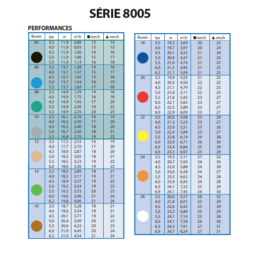 Caractéristiques 8005